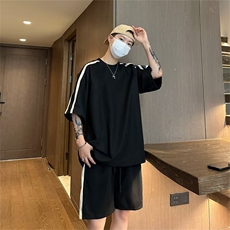 2025夏季男士休闲圆领短袖休闲运动套装TZ020P48，男装休闲套装，星座1108