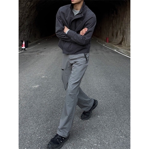 美式机能休闲直筒男生秋季款2025长裤子加长高个子运动工装裤潮牌