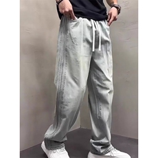 1506/QK8350/P53美式街头水洗做旧欧美高街vibe风长裤子，男装休闲裤，星座1506