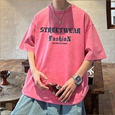 ！2024夏季新款水洗情侣简约短袖T恤潮牌半袖XT115P35，男装T恤，电商B220