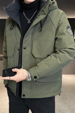 新标90白鸭绒2025年连帽时尚潮流保暖羽绒服男YR6059-P240，男装羽绒服，电商D240-242