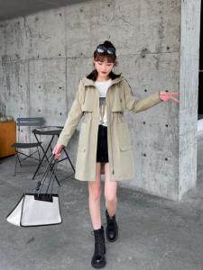 【现货】休闲连帽时尚秋天风衣，女装风衣，爽靓爽