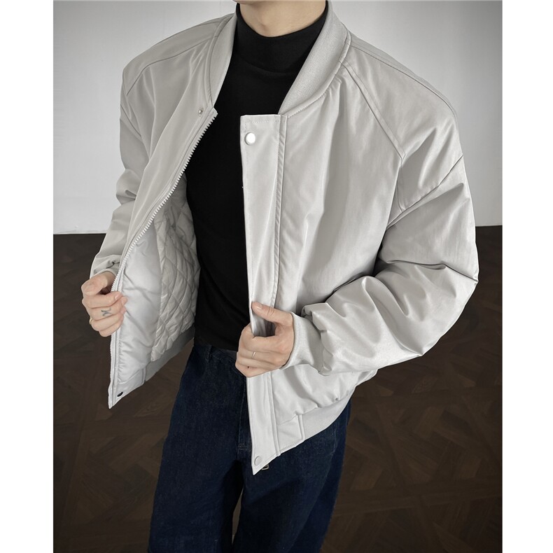 冬季clean纯色棒球服领棉服加厚短款棉衣HZ8815-特P68不议价,男装棉衣,星座610B-1