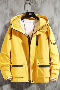 2021春秋季新日系水泥墙大码男工装大口袋连帽外套夹克J980-P75图片