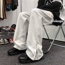 美式高街卫裤男士春秋季新款微喇宽松男生运动直筒阔腿休闲长裤子，男装休闲裤，星座218-8