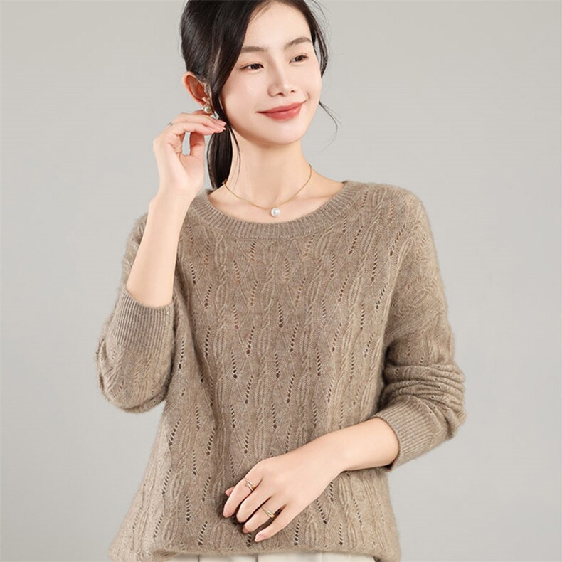 35%羊绒衫秋冬季新款舒适时尚百搭女式宽松长袖打底毛衣,女装羊绒衫,琳尚羊绒