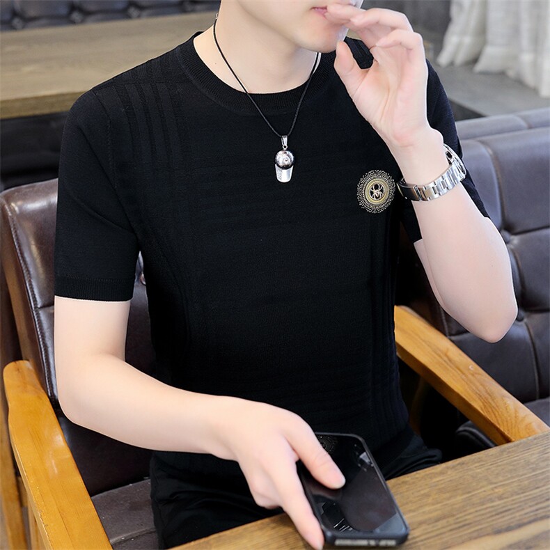 夏季男士短袖T恤薄款男装中年时尚休闲上衣半袖圆领新款体恤衫男,男装T恤,电商B212（原钱塘6029）
