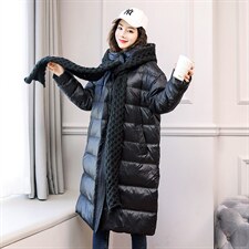 宽松气质优雅百搭减龄简大方时尚可爱修身长款酯其他羽绒服图片