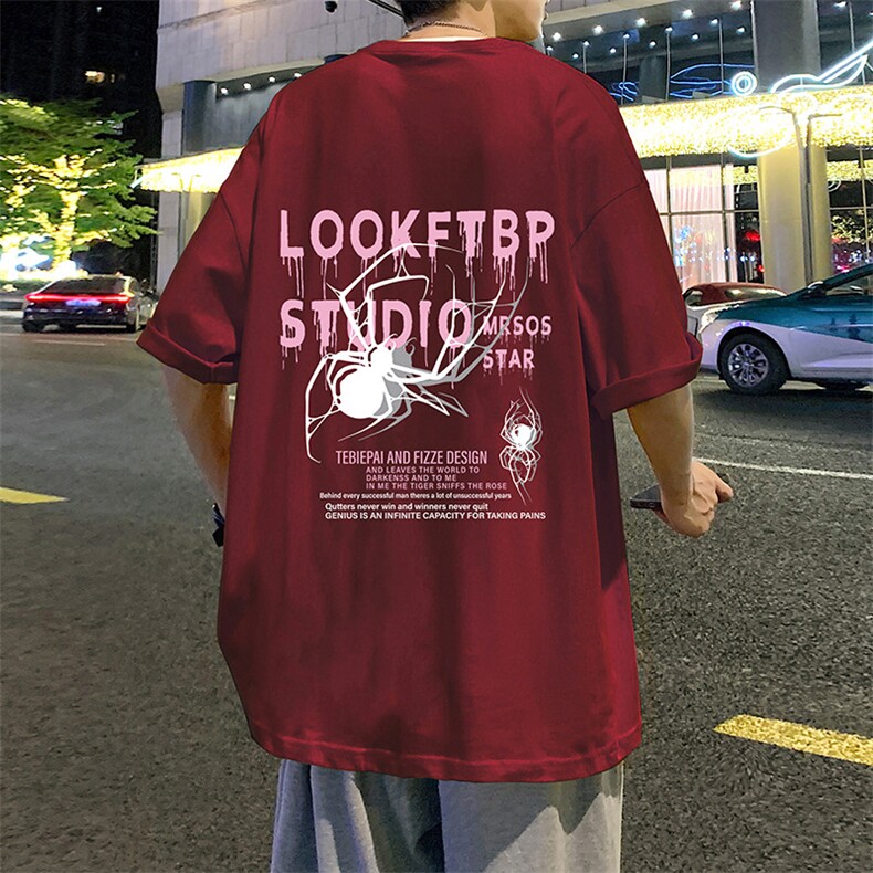 T715P26夏季新品港风潮牌高街美式短袖T恤宽松ins重磅纯棉体恤,男装T恤,星座304A