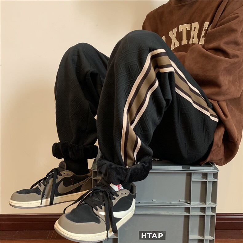 冬季加绒加厚提花束脚织带休闲裤M~5XLXZ604-KG52JR-P65控78,男装卫衣,星座604