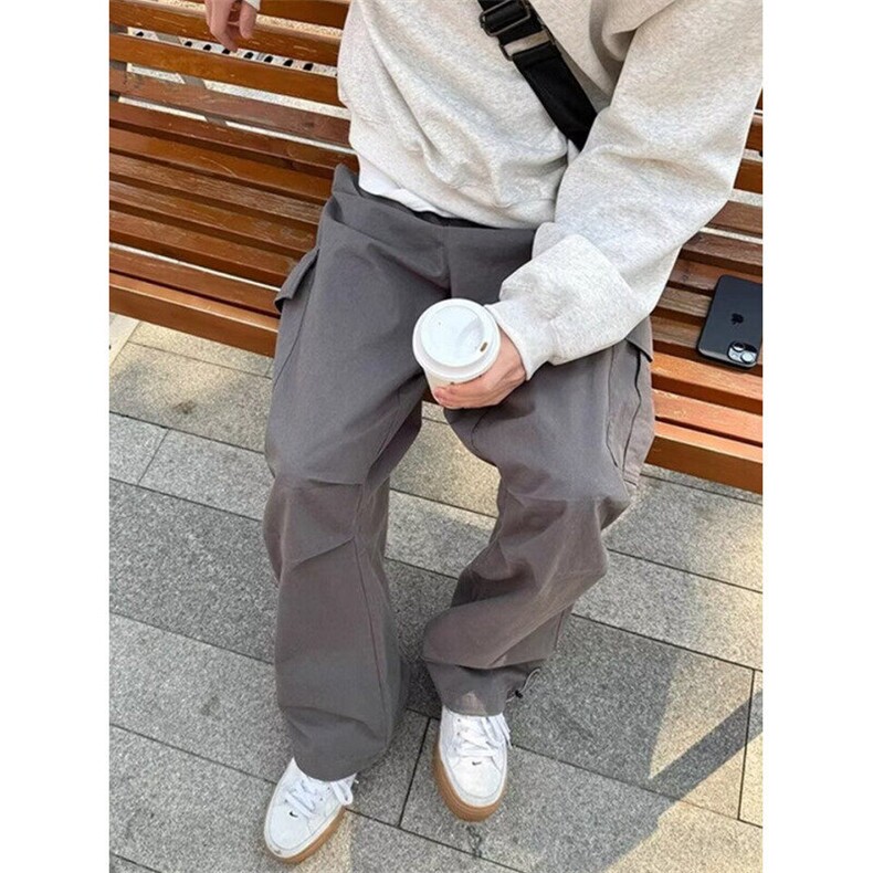 口袋伞兵裤工装裤春秋季男生2025新款宽松长裤子简约休闲K11,男装工装外套,星座1116A（原606A-3）