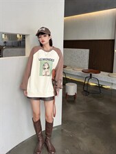 现货秋季新款：时尚潮流新款圆领卫衣，女装卫衣/绒衫，泽妤