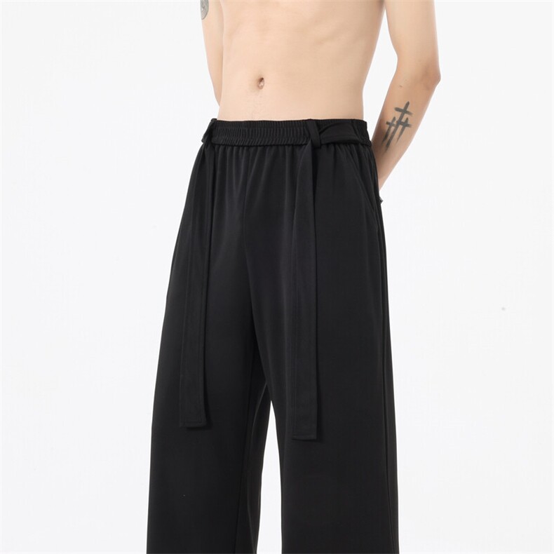 夏季新款休闲裤男纯色织带冰丝裤小众百搭长裤K3518-P45控68,男装休闲裤,星座209-2