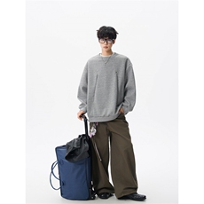 WY10152-特P45控78小众撞色拼接破缝假两件大码男大码情侣卫衣，男装卫衣，电商A059