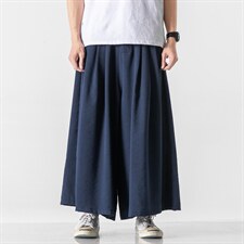21夏装薄款风棉麻休闲裤直筒阔腿裤日系港风冰丝男K128/P70,男装休闲裤,钱塘713