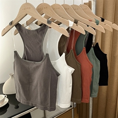 辣妹性感隐形肩带吊带背心内搭纯欲紧身修身短款上衣外穿，女装背心吊带，梦白服饰厂