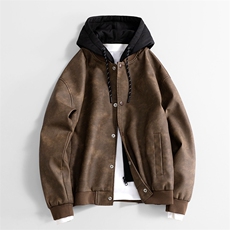 痞帅美式短款机车服潮牌工装假两件皮衣夹克外套157-1-J196-特P85，男装夹克，电商A157-1