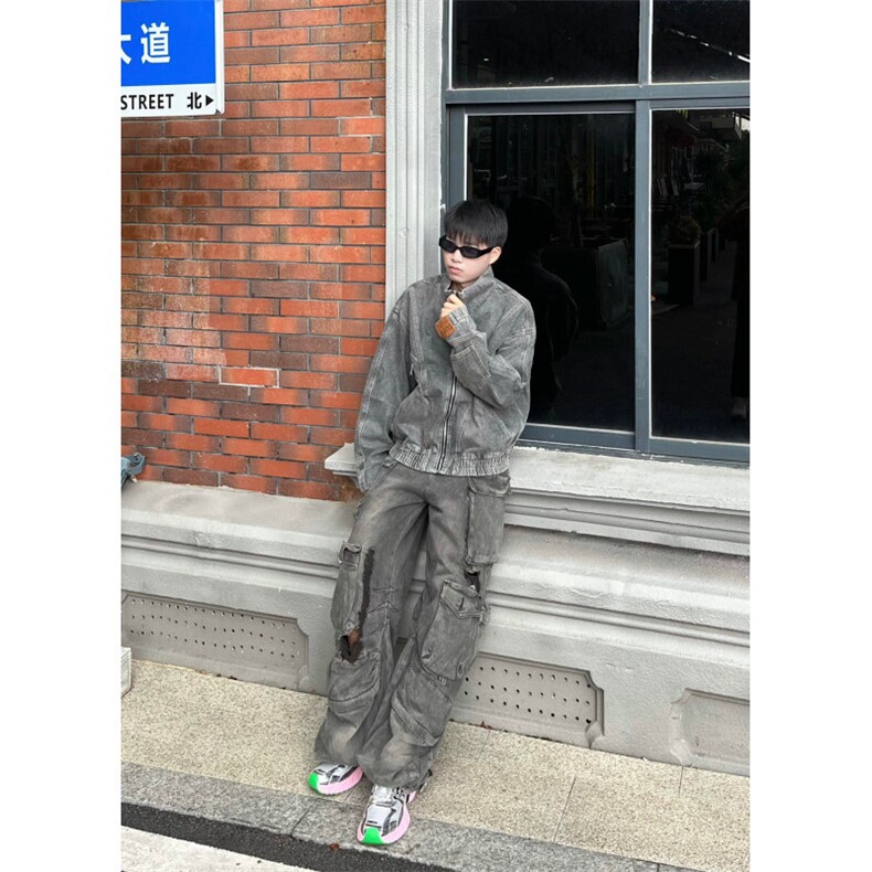 网络图现货秋冬男装时尚休闲男夹克牛仔外套潮男RJK8634-P90,男装工装外套,星座1005-6