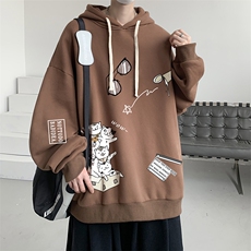 连帽卫衣男大码运动服帽衫外套WY2115-P35加绒款-P40，男装卫衣，电商A040