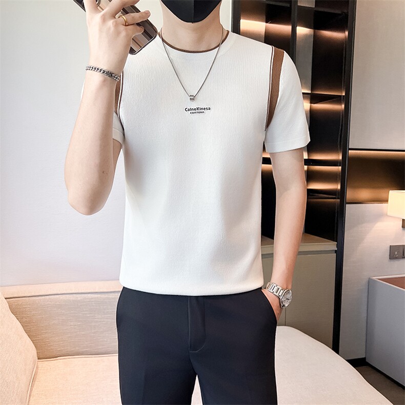 店主风秋冬季男士圆领套头拼接针织衫男上衣301A-1/M12/P55控75,男装针织衫/毛衣,星座301A-1
