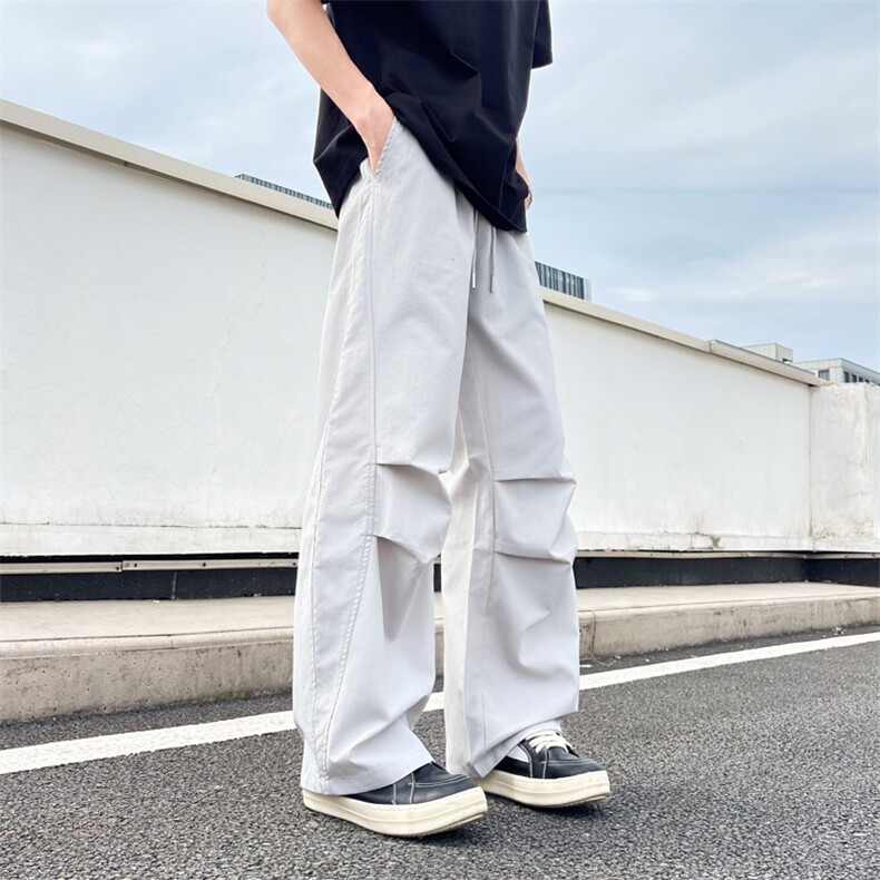 褶皱伞兵工装裤男女夏潮宽松感阔腿弯刀裤速干休闲裤MK988P38,男装工装外套,星座1013-5