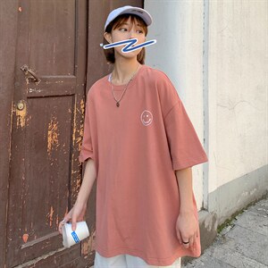 2023夏季新款 港风情侣宽松大码圆领潮流卡通印花半袖T恤 T04-P28图片
