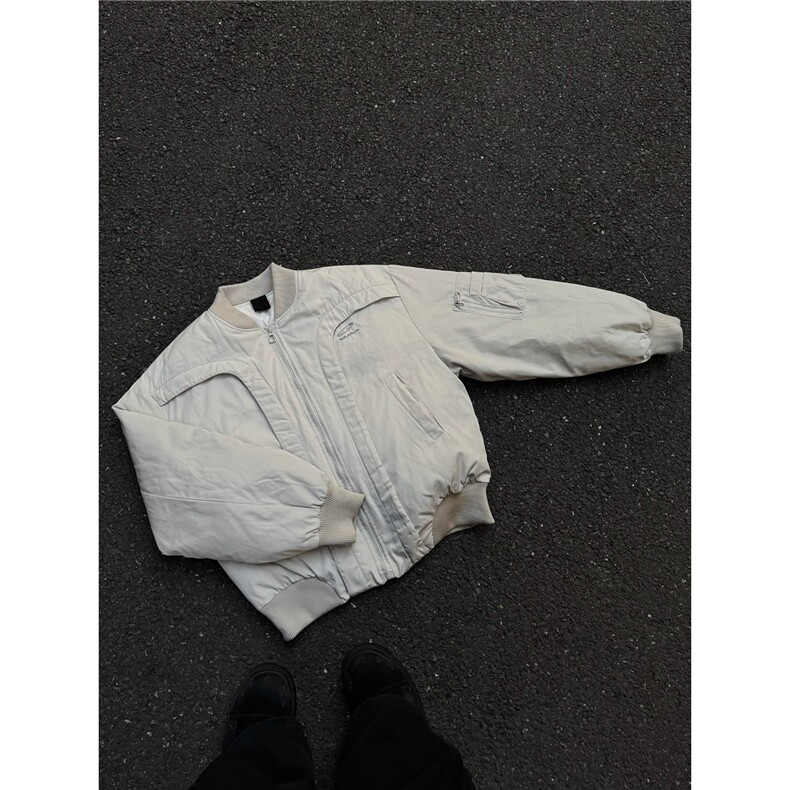 网加厚夹棉棒球服男士时尚解构保暖外套男飞行员棉衣潮B85-P77,男装棉衣,星座910-1