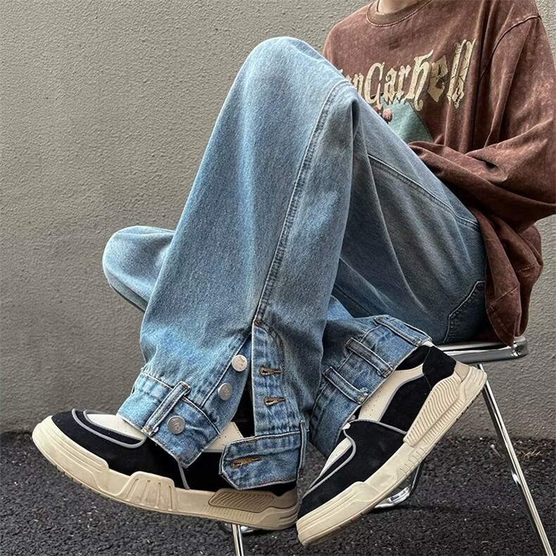 美式复古男vibe风小众扎染牛仔裤设计感宽松直筒休闲裤K4688-P46,男装牛仔裤,星座512-3