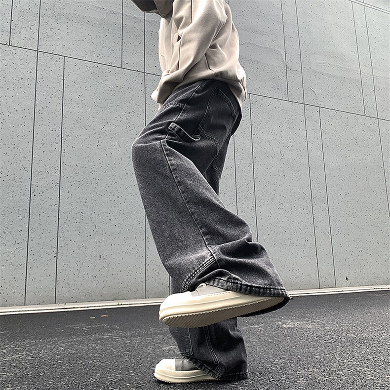 伐木装工装男秋高街水洗宽松拖地牛仔裤XZ225-3-CK931-P55控75,男装牛仔裤,星座225-3