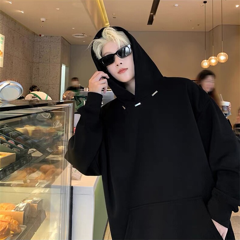 抖音得物高品质秋冬美式高街重磅结构金属装饰连帽卫衣外套XS104，男装卫衣，电商A486