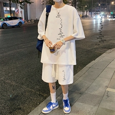 套装！华夫格套装短袖T恤短裤男TZ212-特P38，男装T恤，电商B367