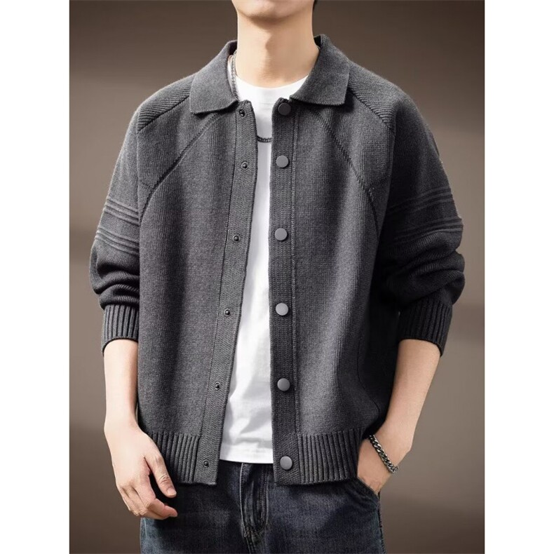 1506-1/QH1760/P81灯芯绒翻领夹克男新款商务时尚潮百搭排扣外套,男装夹克,星座1506