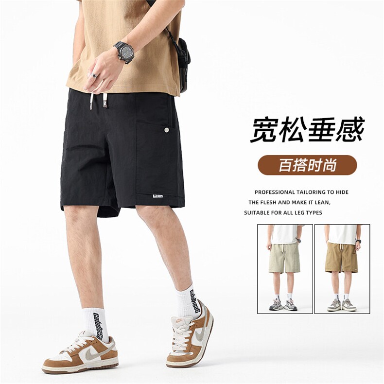 GENIOLAMODE美式复古运动工装短裤男夏季薄款青少年宽松五分中裤,男装牛仔裤,星座610（原A335）