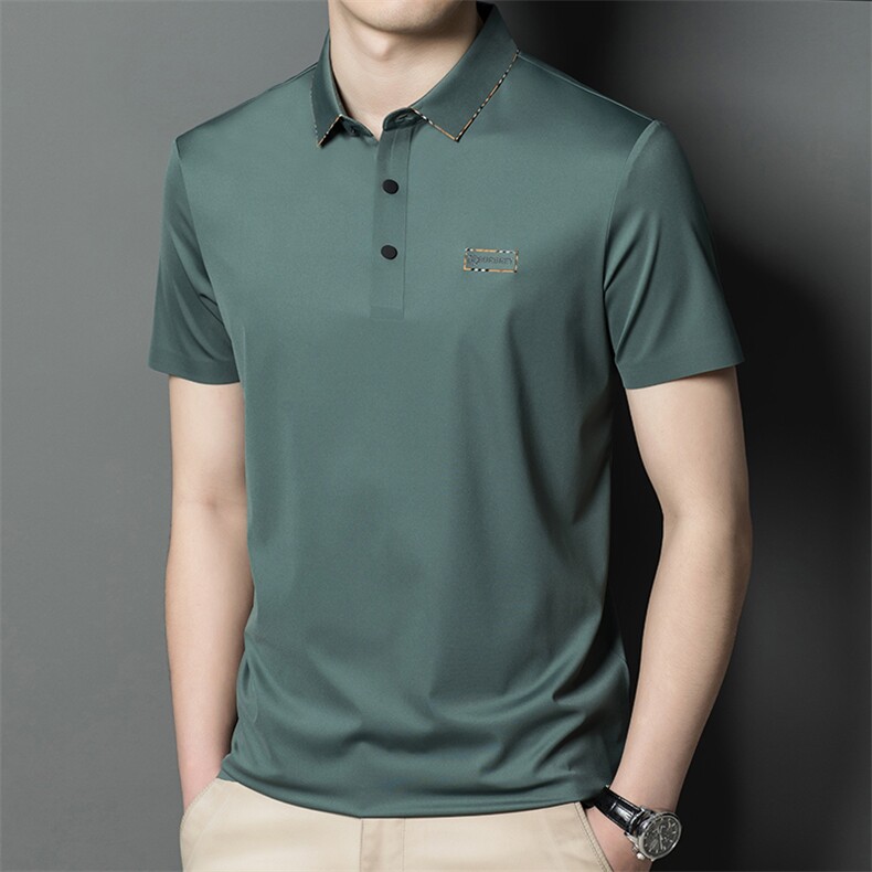 夏季新款男士翻领短袖t恤中年有领男装上衣服休闲POLO衫图片