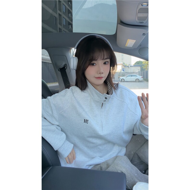 秋冬男士美式半拉链立领运动卫衣男女潮牌秋季情侣外套Polo衫p55，男装Polo衫，电商B319