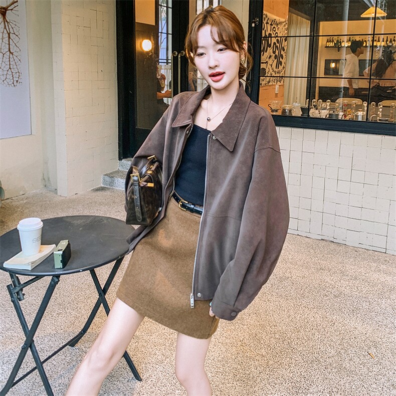 新款现货主推翻领外套9889-P155-K228,女装短外套,2C129
