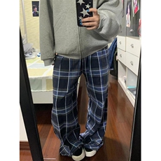 简约原宿气质文艺百搭慵懒格子休闲裤女流行日系时尚KG11，男装休闲裤，星座1116A（原606A-3）