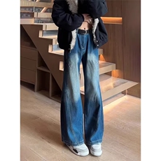 K07011-P43复古水洗蓝阔腿牛仔裤，男装牛仔裤，电商B323A