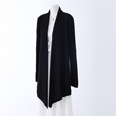 精纺羊毛浴袍款开衫，女装针织衫/毛衣，优麦羊绒（原洪叶羊绒）