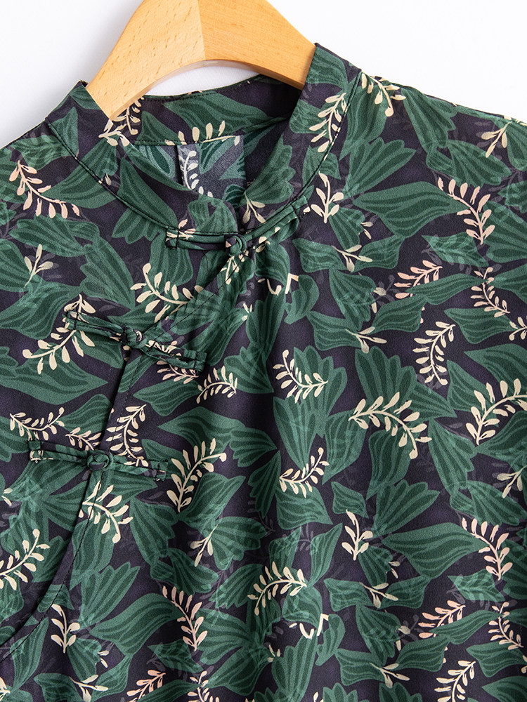 水衣源2749款简中式印花小衫亚麻阔腿裤两件套女,女装套装/套裙,水衣源