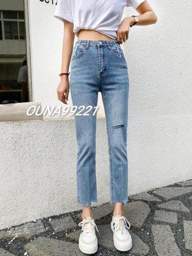 广州牛仔裤厂家直销，欢迎公司连锁到档口下单，可贴标贴牌，女装牛仔裤，OUNA欧娜