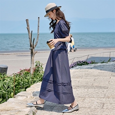 白色气质女神范高级感泡泡袖上衣女夏季新款时尚洋气半身裙两件套，女装套装/套裙，江南女神