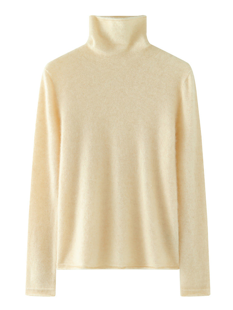 2025年春季新款羊绒衫女一线成衣堆堆领百搭纯色羊绒打底衫,女装羊绒衫,轩妮羊绒