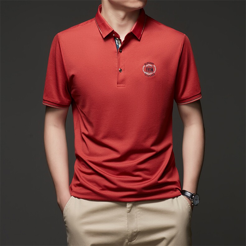 男士2023年夏季新款百搭T恤男短袖商务休闲体恤男装图片