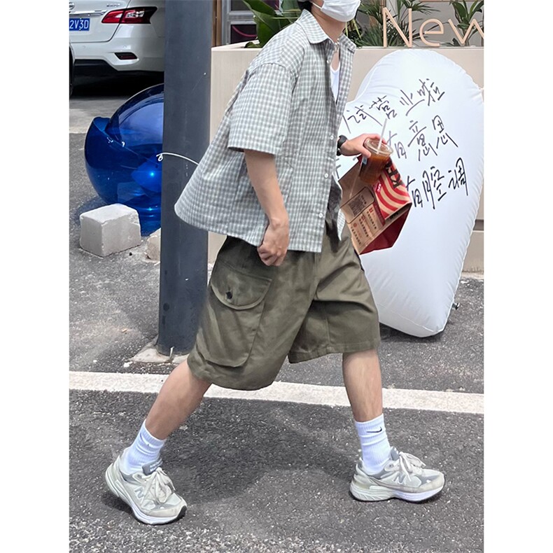 港风大码宽松休闲裤短裤工装裤五分裤A014-DY2373-P45控58,男装休闲裤,电商A014
