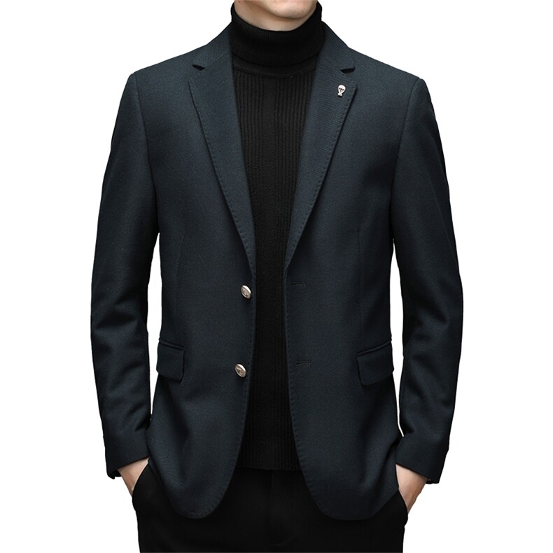 秋冬季新款时尚羊毛西服中年男士休闲外套男商务西装HM8512-P305,男装西服,电商B212（原钱塘6029）