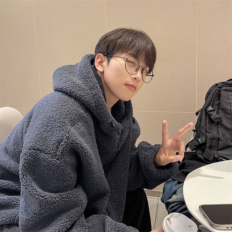 双面复合精品羊羔绒宽松连帽情侣棉服XZ609-WT2332-P88-控148,男装棉衣,星座609