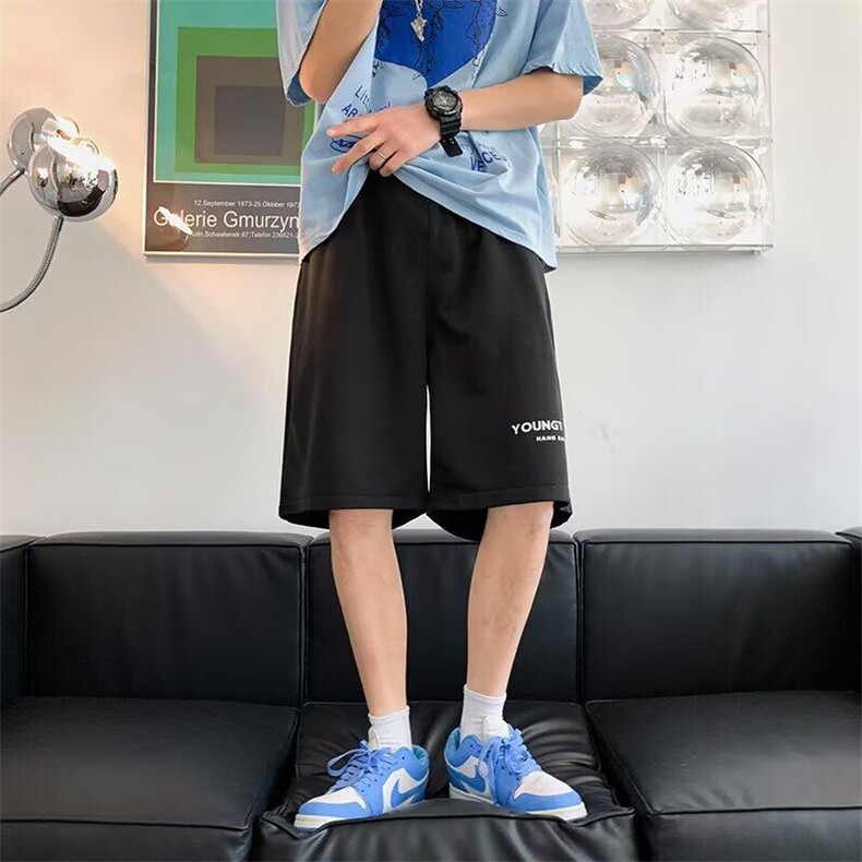 休闲短裤男女韩版潮流字母印花帅百搭2026夏季ins五分裤K6191-P26,男装休闲裤,星座412-2