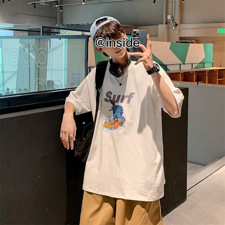 夏季纯棉短袖T恤男生运动休闲百搭宽松上衣圆领T,男装T恤,星座1013