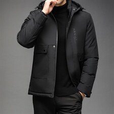 中老年保暖中年男士帽子可脱卸爸爸冬装外套棉服QLMMF2101-P140图片